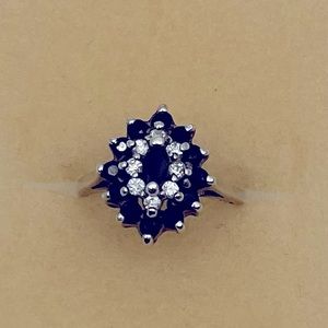 Sapphire and CZ Ring - Size 6